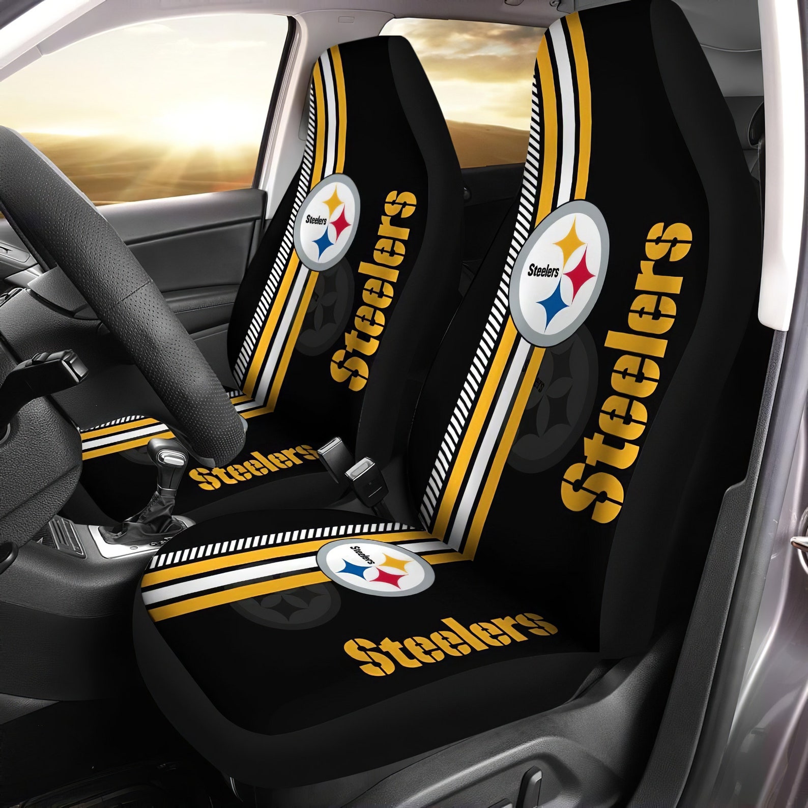 NFL Pittsburgh Steelers Pair Of Car Seat Covers Pittsburgh Etsy