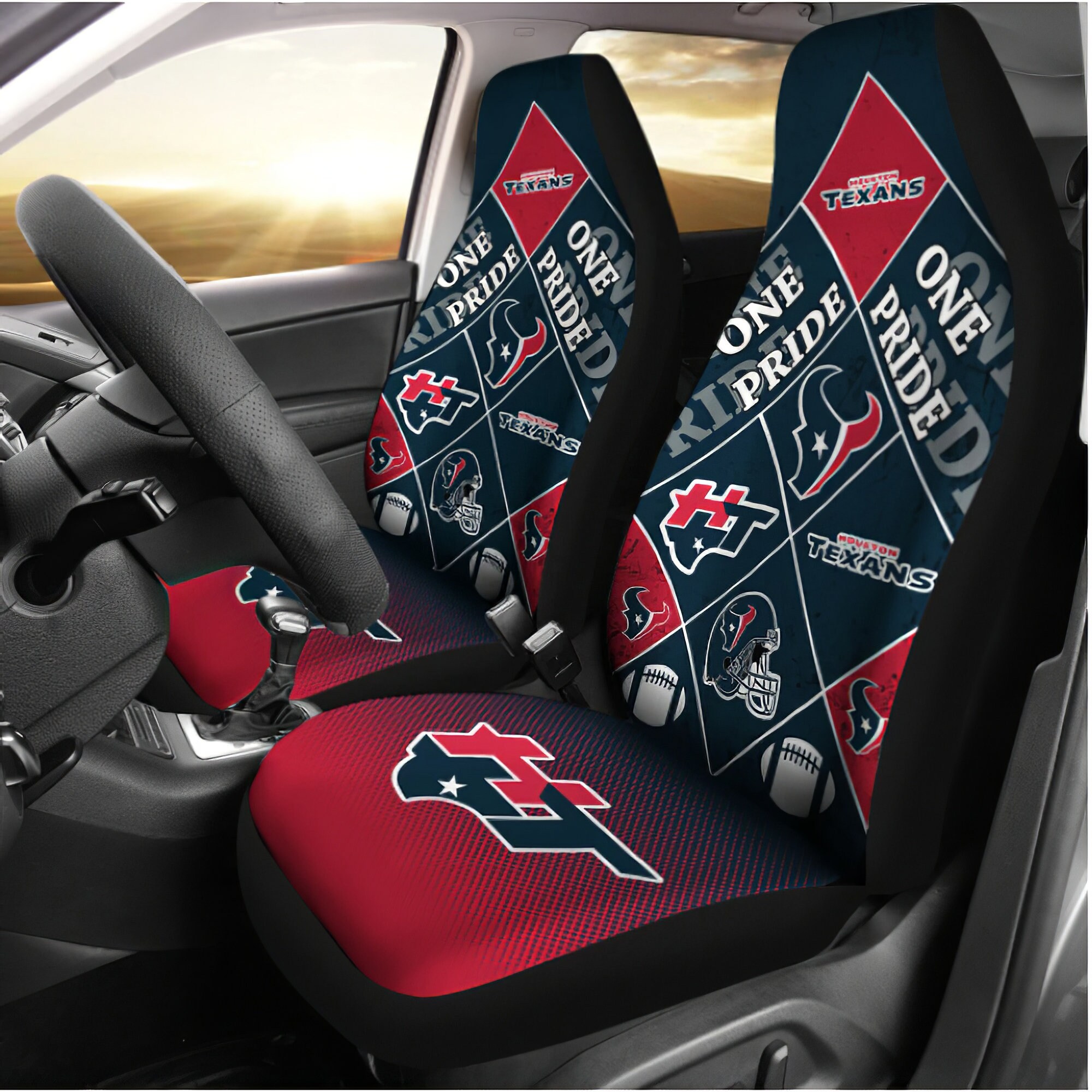 Pride Flag Houston Texans Car Seat Covers Houston Texans Car Etsy