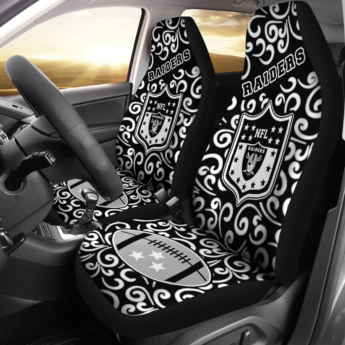 Artist SUV Oakland Raiders Seat Covers Sets For Car Oakland Etsy