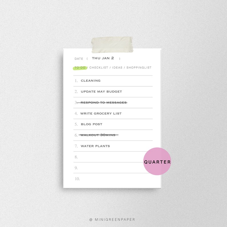 Printable to Do List Notepad, Blank Checklist With Categories