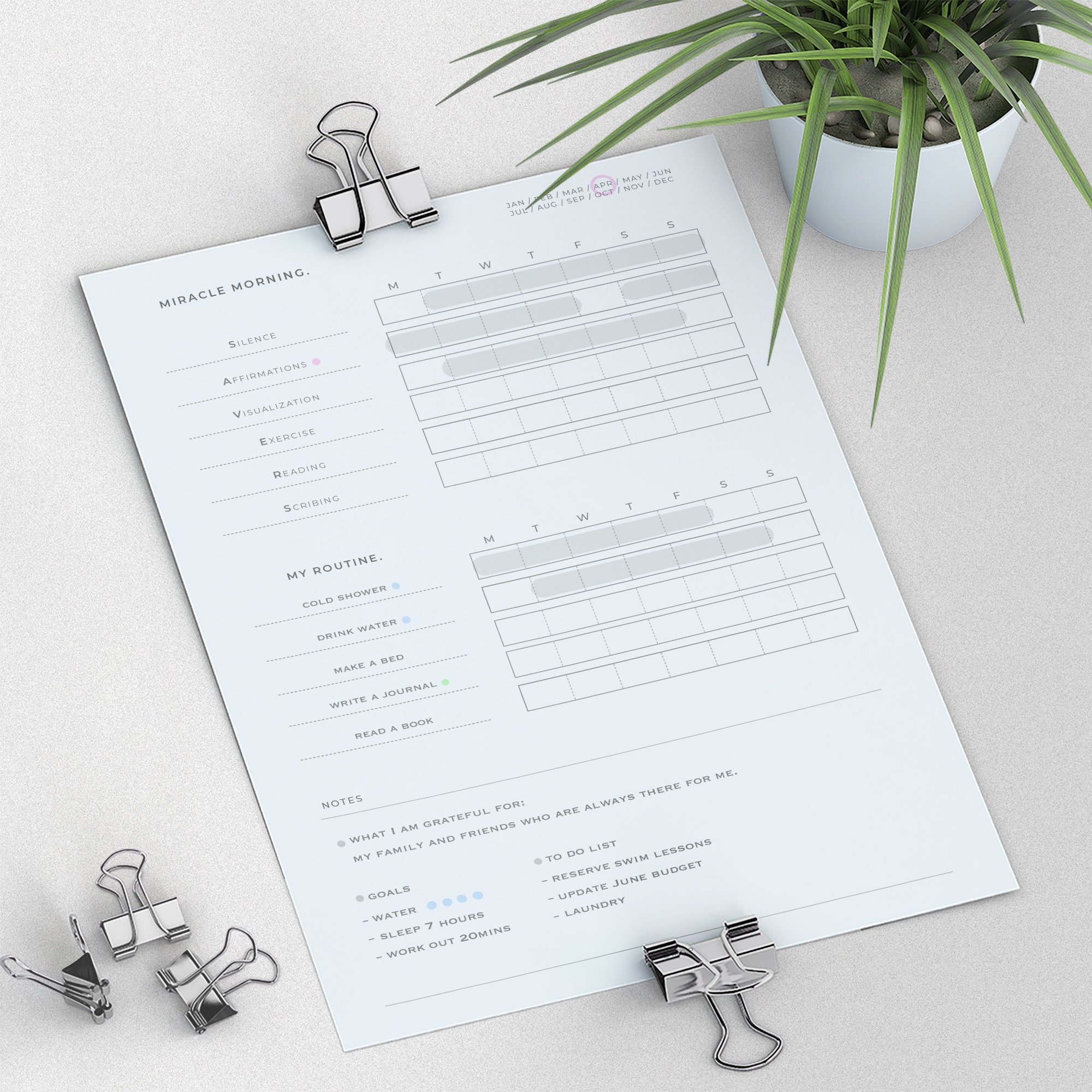 Miracle Morning Tracker | Printable Morning Routine Journal | Undated ...