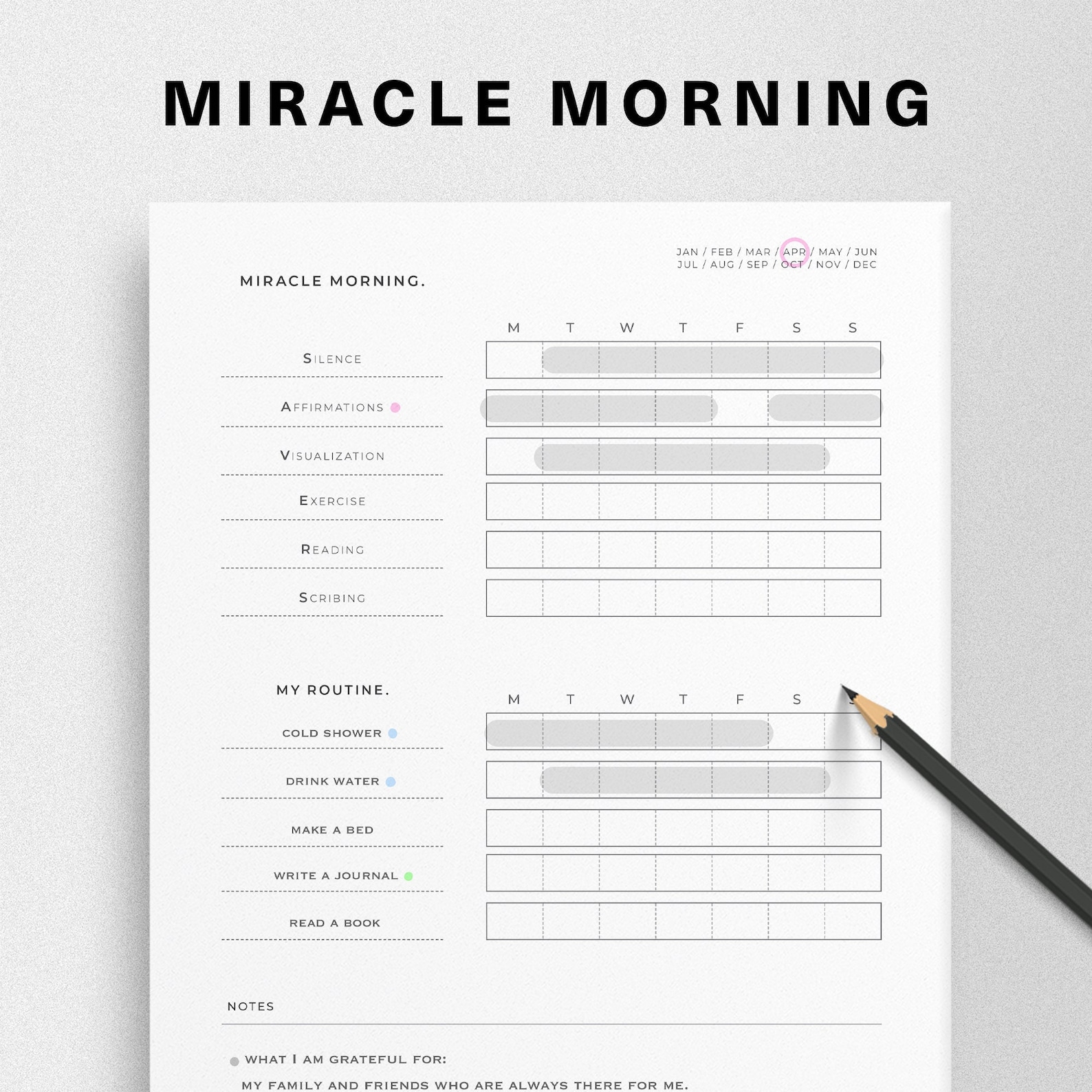 Miracle Morning Tracker | Printable Morning Routine Journal | Undated ...