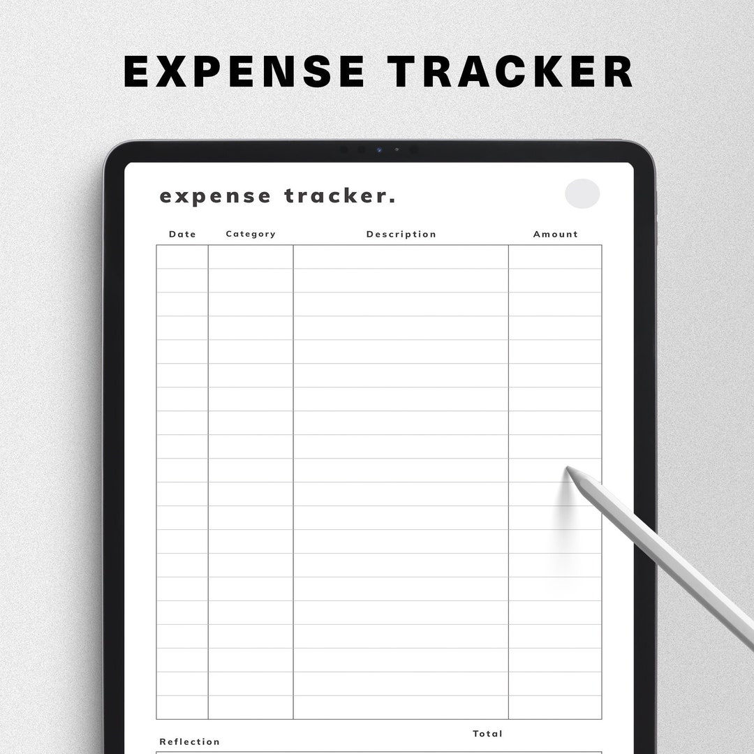 Expense Tracker Printable PDF Monthly Budget Minimalist - Etsy