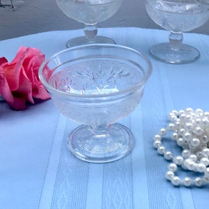 Vintage Low Sherbet Cups in Sandwich Clear by Tiara, Set of 6!