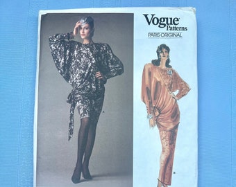 Vintage UNCUT 1980s Dress Pattern, Vogue Sewing Pattern 1917, Vogue Paris Original, Emanuel Ungaro, Size 14, Bust 36