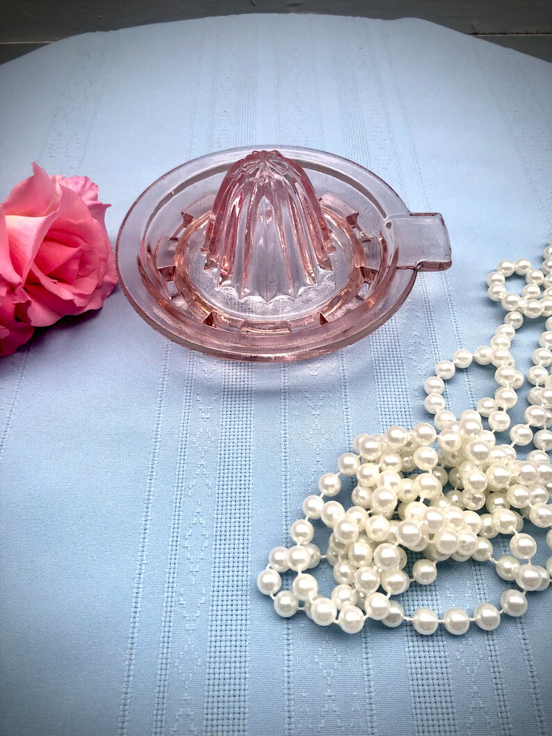 Vintage Pink Depression Glass Juicer/fruit Reamer in Block Etsy