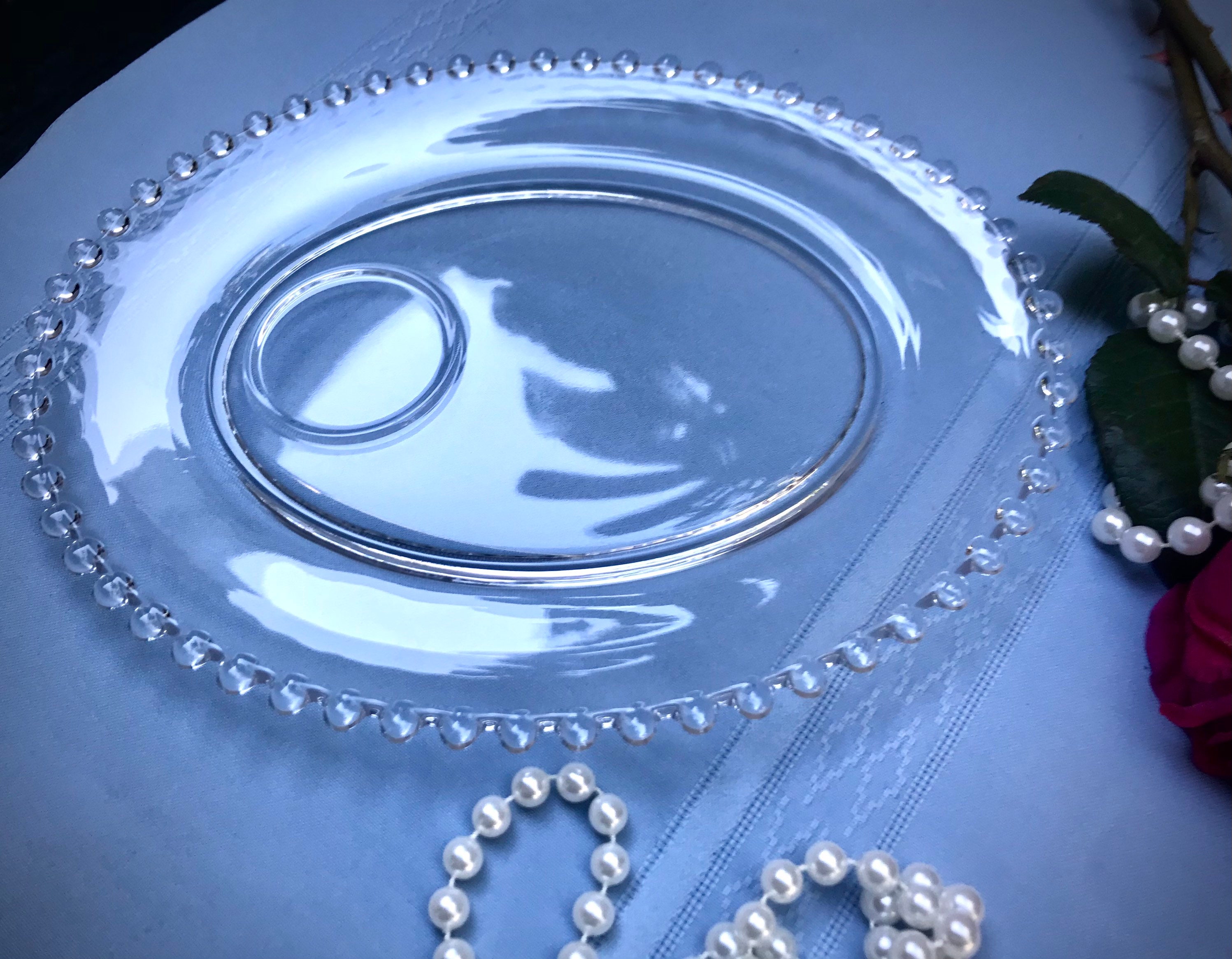 Vintage Candlewick Glass Luncheon Plate and Cup Etsy