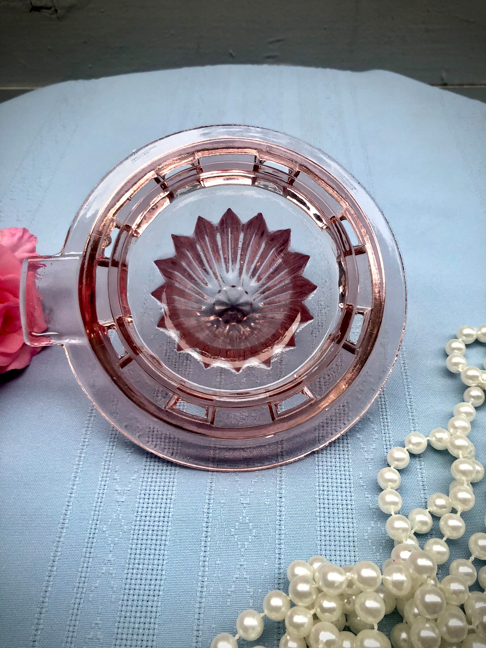 Vintage Pink Depression Glass Juicer/fruit Reamer in Block Etsy