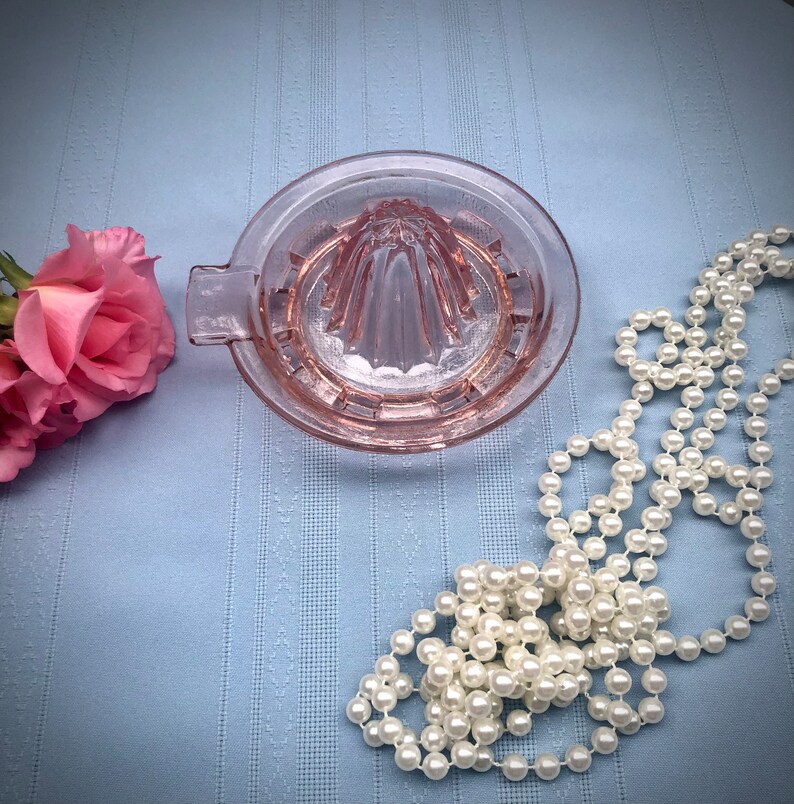 Vintage Pink Depression Glass Juicer/fruit Reamer in Block Etsy