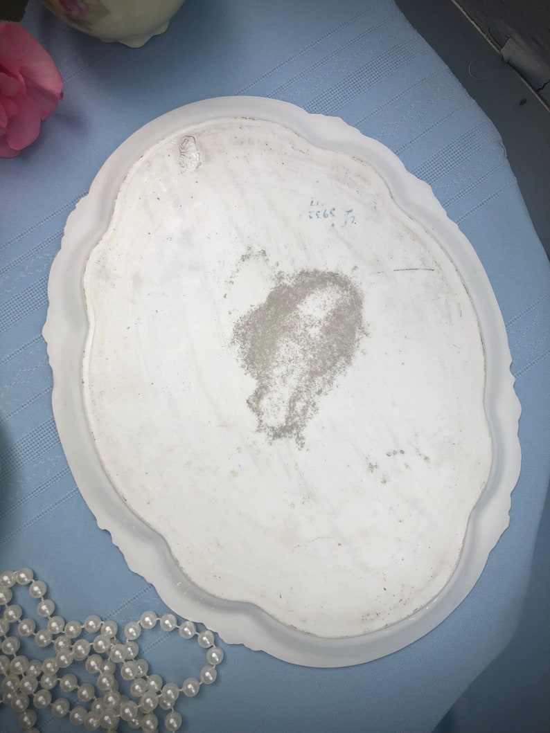 Vintage Porcelain Pink & Green Floral Dusting Powder Jar and Vanity Set Etsy