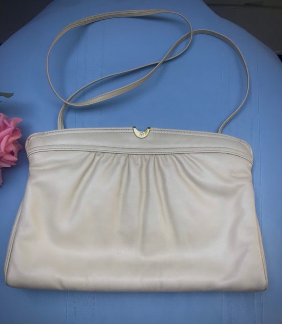 Vintage 1980s Etienne Aigner Beige Leather Should… - image 8