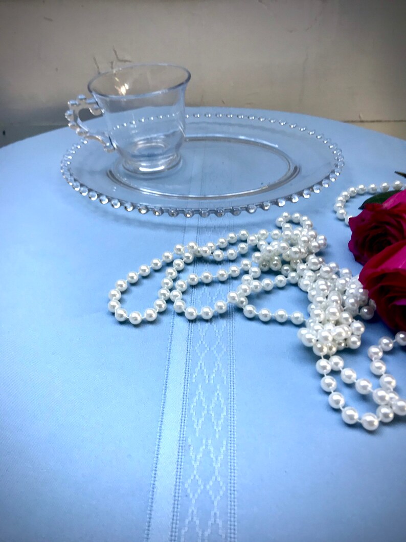 Vintage Candlewick Glass Luncheon Plate and Cup Etsy