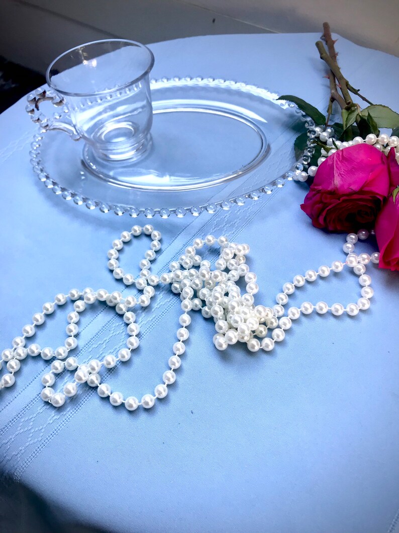 Vintage Candlewick Glass Luncheon Plate and Cup Etsy