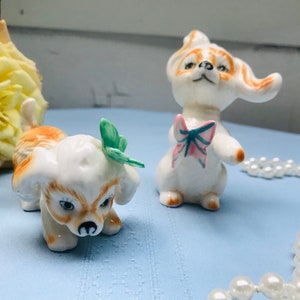 Vintage Bone China Puppy Figurine Set