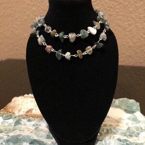 jasper chip choker chain