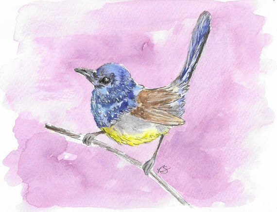 Little Birdie Giclee Print, bird art, wildlife print, Christmas gift