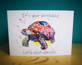 Tortoise Birthday Card | Colourful Pun Greeting Card