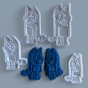 Bluey Cookie Cutter Set of 4, Unique 3D Printed Cartoon Fondant Cookie Cutter, Bluey Gift, Baking Crafts, Party Supplies