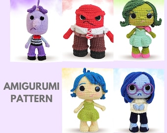 5 Emotions Crochet Amigurumi Pattern, Funko Pop Style (PDF Pattern)