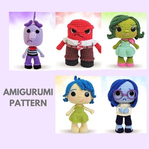 5 Emotions Crochet Pattern, Amigurumi Pattern, PDF English pattern, Funko pop crochet