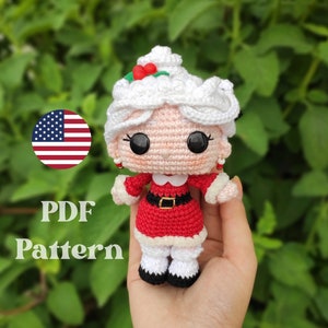 Mrs. Claus crochet Pattern, Christmas Doll, Amigurumi Pattern, PDF English pattern, Funko pop crochet