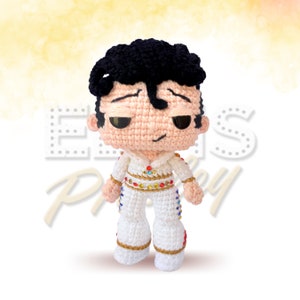 Elvis Presley Crochet Pattern, Amigurumi Pattern, PDF English pattern, Funko pop crochet