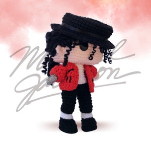 Gehaakt kussen Michael Jackson, amigurumi pad, padro PDF nederlands, gehaakt Funko pop