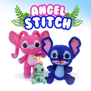 Stitch, Angel, and Scrump Crochet Patterns – Amigurumi PDF in English