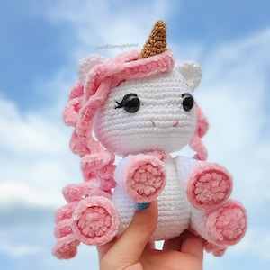 PATTERN  Chloé the unicorn - Amigurumi Pattern English, Animal Amigurumi - Kids Toy