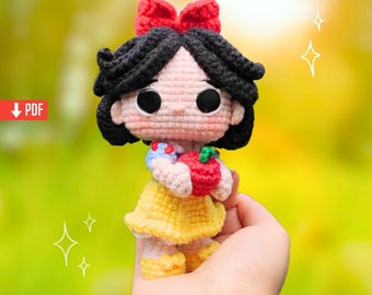 Snow White Crochet Pattern, Princess Amigurumi Pattern PDF