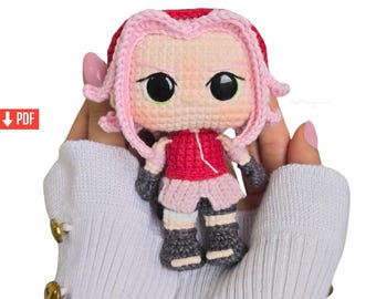 Patrón de crochet de chica ninja / Patrón de amigurumi / PDF en inglés / Patrón de crochet Funko Pop