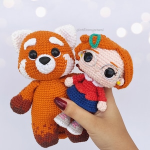 Mei Lee und Red Panda Amigurumi Häkelanleitung, PDF Anleitung, Funko pop häkeln