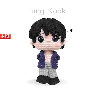 Jungkook - Padrão de Crochê BTS, Padrão K-Pop Amigurumi PDF
