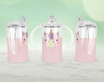 Cute Unicorn Design Straight Sippy Cup Sublimation SEAMLESS Pattern, Full Sippy Cup Wrap, Digital Download