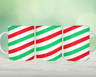 11oz Mug sublimation design, Candy Cane Glitter mug sublimation, Christmas Mug Press, Holiday Mug, Santa Mug Press, Mug Press Template