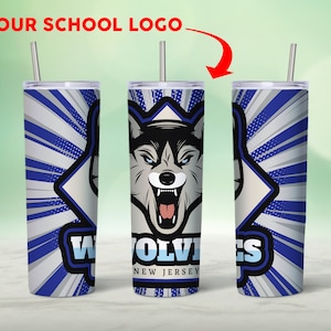 School Colors Tumbler Sublimation Design: Straight & Tapered (Digital Download)