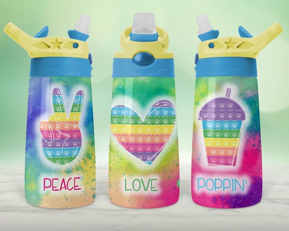 Kids Flip Top Water Bottle Sublimation Design, Pop It, Don't Mind