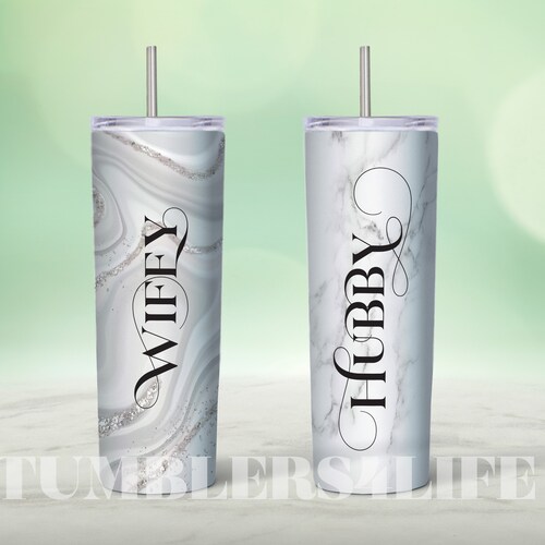 Diseño de vaso de 20 oz "Esposa y Esposo": Pareja de novios (Descarga digital)