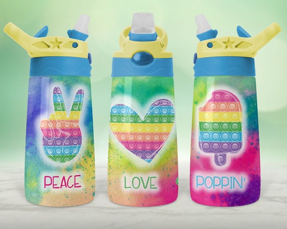 Kids Flip Top Water Bottle Sublimation Design, Pop It, Don't Mind Me Just  Poppin, Ice Cream, Pop It Toy, Kids Cup, PNG Digital Download 