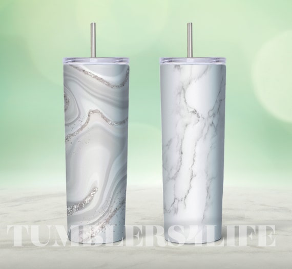 Sublimation Blank 20oz Glitter Skinny Tumbler Stainless Steel