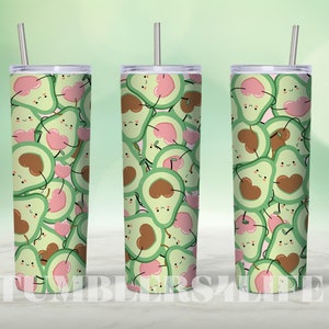 Avocado Tumbler Template: 20oz Skinny Tumbler Design (PNG Digital Download)