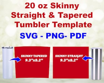 Modelo de embalagem para copo fino de 20 onças: SVG, PNG, PDF (download digital)