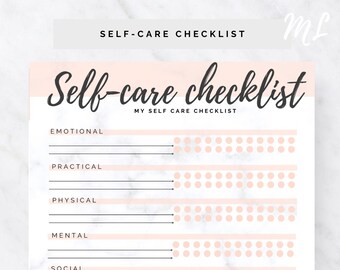 Self-care Assessment Worksheet PRINTABLE INSTANT DOWNLOAD ...
