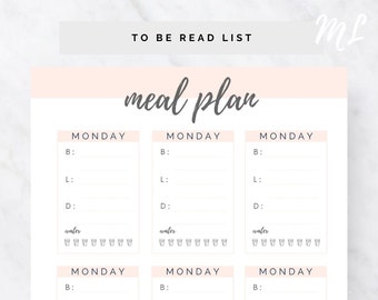 Weight Loss Menu Planner Printable - Etsy