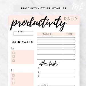 Productivity Planner Insert Free Weekly Planner 2021 A4 & JPG Printable PDF Daily Schedule, Pomodoro Tracker, To Do List, image 1