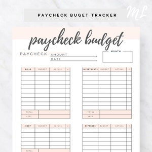 Paycheck Budget Printable | Budget by Paycheck | Paycheck Budgeting Budget | Classic Happy Planner Budget, Classic Happy Planner Printable
