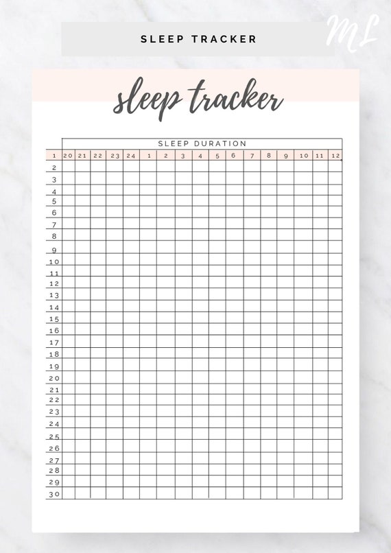 Sleep Tracker Printable - Wellness Printables