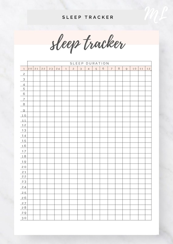 Sleep Tracker Printable, Sleeping Log, Sleep Journal, Self Care Chart, Sleep  Chart, Wellbeing Tracker, Health and Wellness Tracker Monthly 