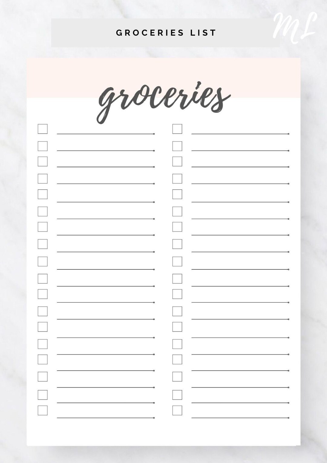 Grocweries List.pdf Digital Download Grocery List Printable Groceries List Shopping Store ...