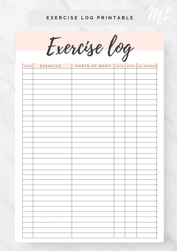 Workout Log Monthly Workout Journal Exercise Log Workout Calendar, Fitness  Planner, Workout Tracker Workout Calendar A4 Planner Insert 